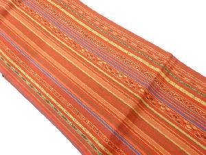 縞に花菱模様織出し名古屋帯